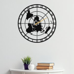 Metal Azimuth Clock: 24 Hours Mechanism - Personalized to Your City