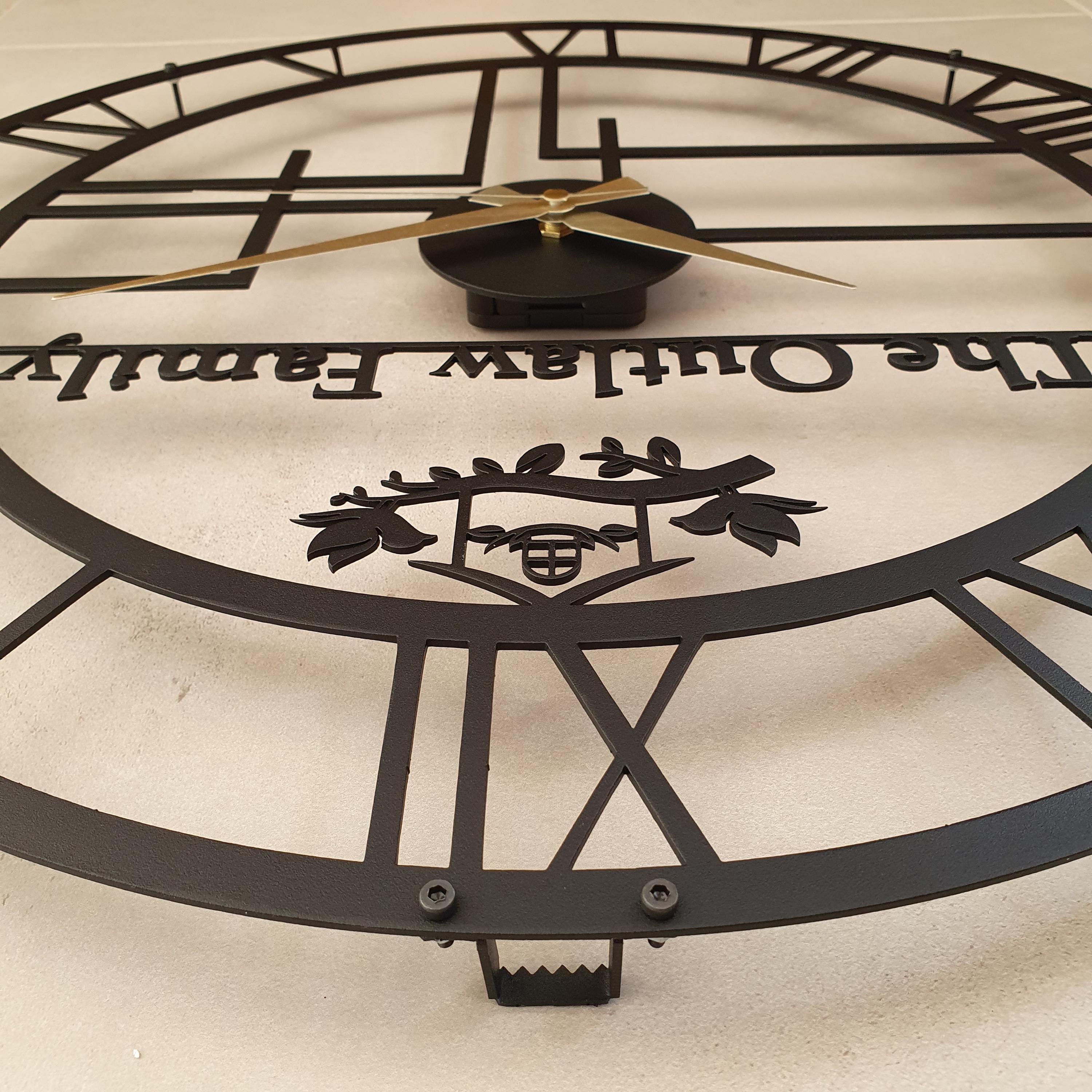 Personalized Family Name Metal Wall Clock With Bird & Home Theme ...