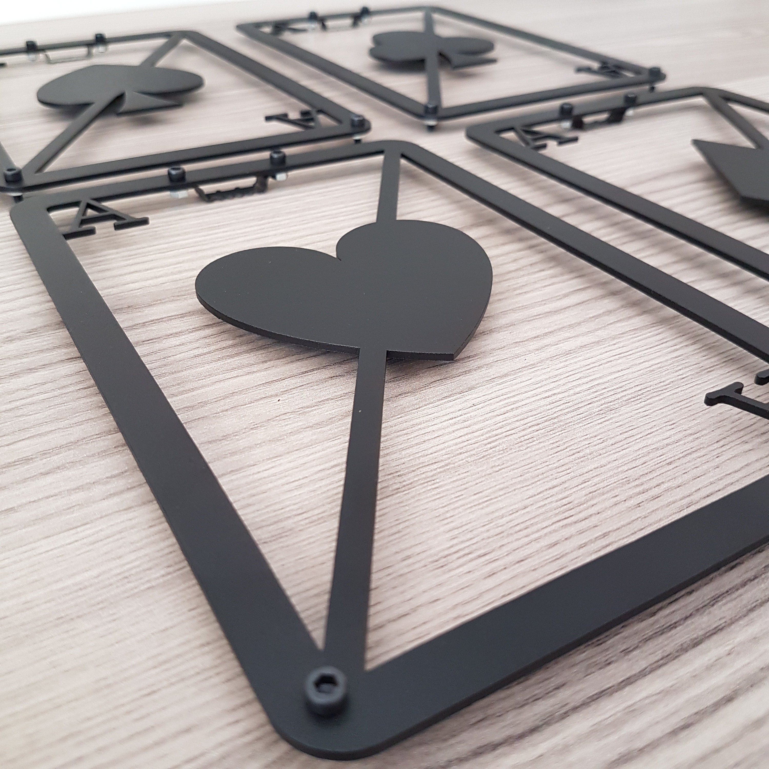 Playing Cards Metal Wall Art Ace Cards Wall Decor Set Laser Etsy