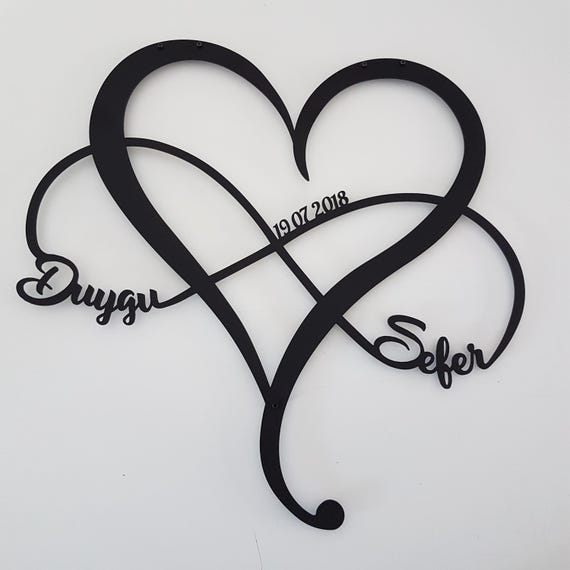 Personalized Metal Infinity Heart Sign: Eternal Love Decor With