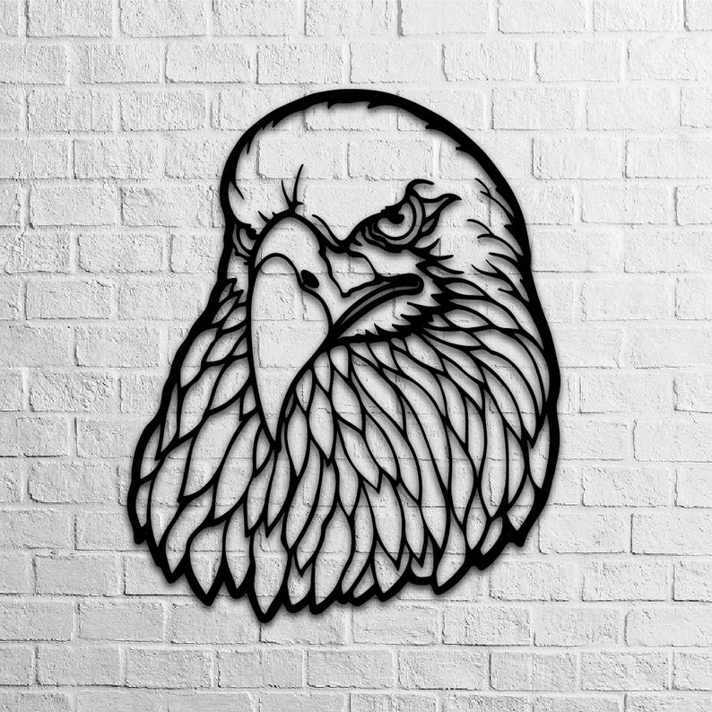 Eagle Head Metal Wall Art Laser Cut Metal Wall Decor Animal Etsy