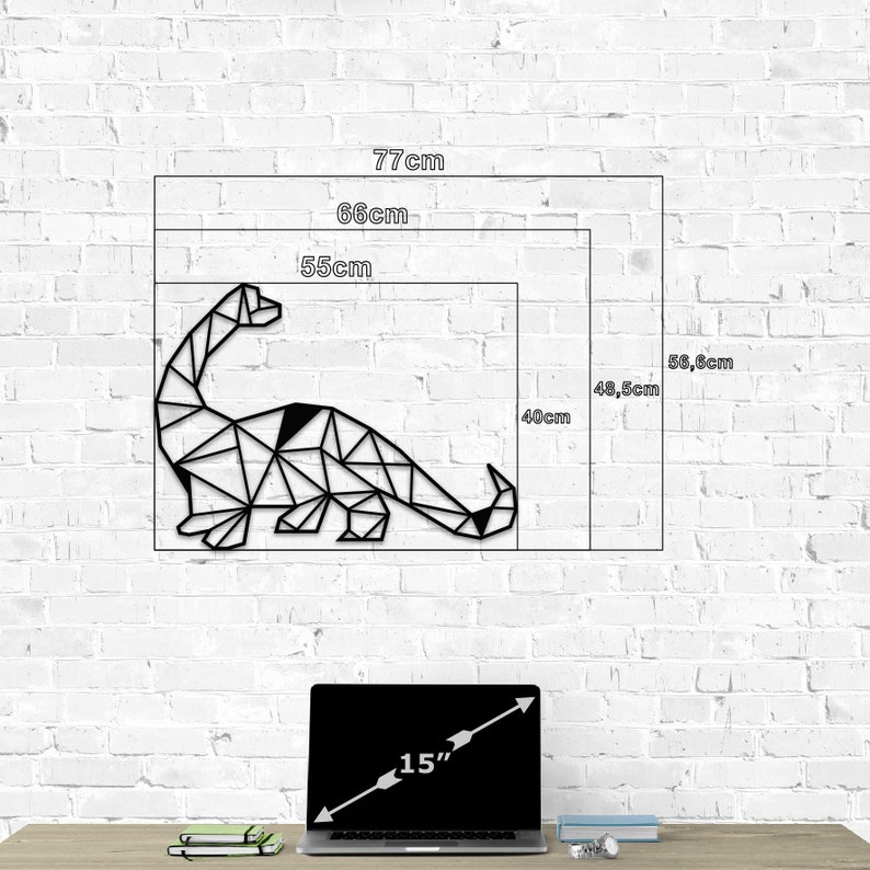 Dinosaur Metal Wall Art Laser Cut Metal Geometric Wall Art Etsy