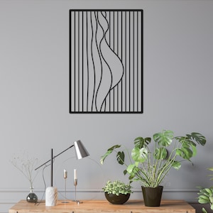 Contemporary Metal Wall Art for Living Room Decoration, Abstract Metal Artwork for Housewarming Gift, Modern Office Wall Art, Ready to Hang