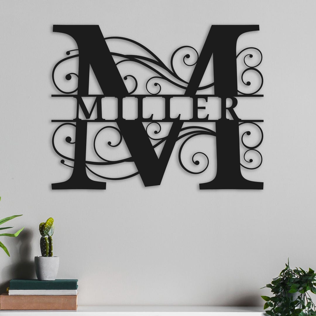 Metal Family Name Sign: Personalized Monogram Metal Wall Art Gift - Etsy