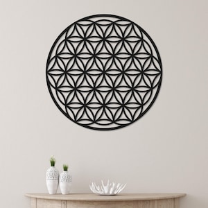 Flower of Life Metal Wall Art: Sacred Geometry Decor, Spiritual Gift