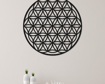 Flower of Life Metal Wall Art: Sacred Geometry Decor, Spiritual Gift