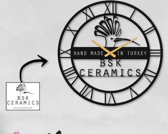 Benutzerdefinierte Wanduhr von Ihrem Logo, personalisierte Metallwandkunst, Bürodekor, stabiles Eisenblech, kundenspezifische Uhrzeichnung, Geschenk für Büro