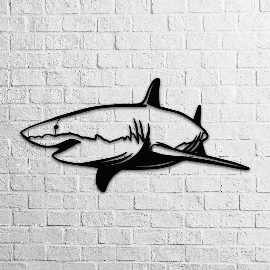 Shark Metal Wall Art Home Decor Interior Wall Decor Ocean Etsy