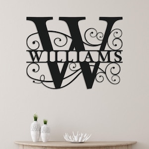 Personalized Last Name Sign, Metal Wall Sign with Custom Text, Monogram Metal Wall Art, Ready to Hang Decor for Housewarming Gift