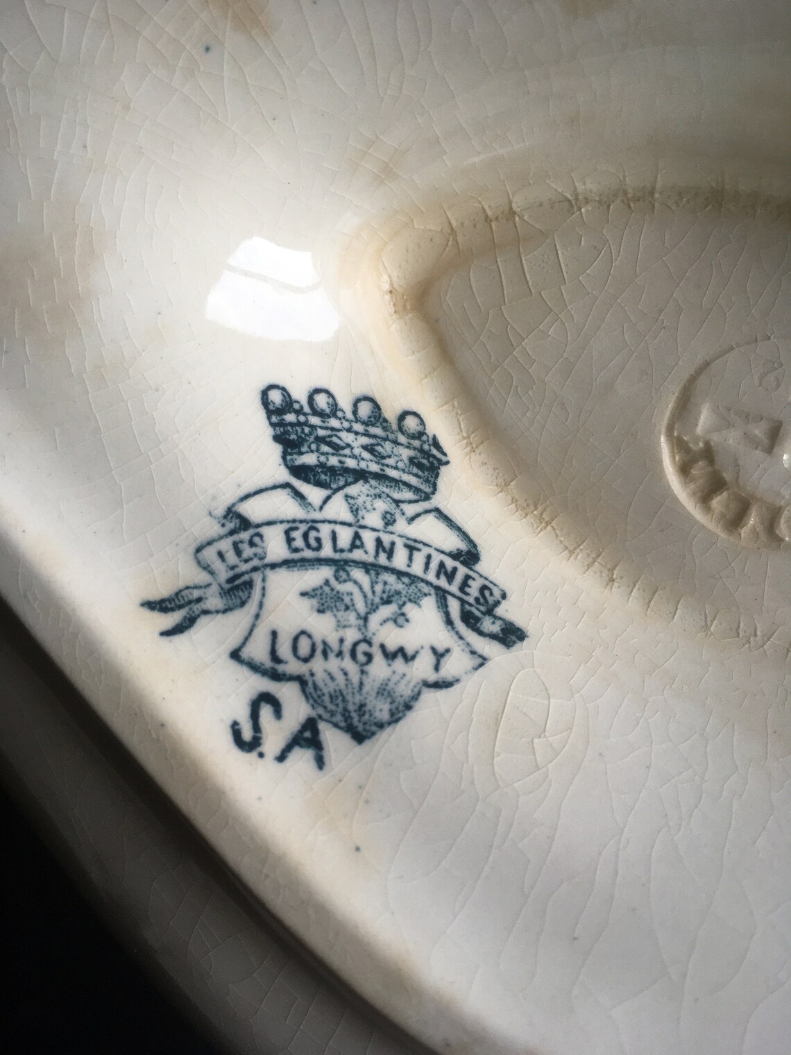 French Vintage Saucier With Attached Under Plate 1900's Etsy