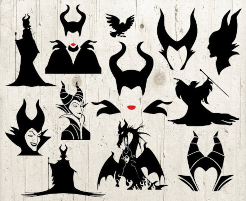 Download 17 Maleficent SVG Maleficent Clip Art Bundle Maleficent Cut | Etsy