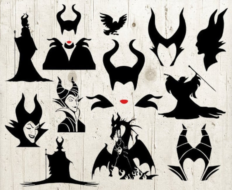 17 Maleficent SVG Maleficent Clip Art Bundle Maleficent Cut | Etsy