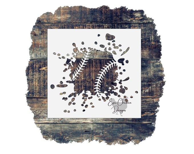 Baseball Bleach Stencil Softball Bleach Stencil Baseball Stencil ...