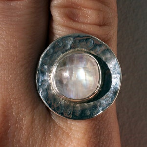 The Seeing Stones Collectie - Artisan Silver Moonstone Ring - Maat 7 1/2
