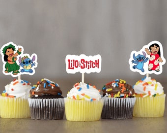 Lilo & Stitch Cupcake Toppers | Summer Birthday | Luau Party | Kids Party