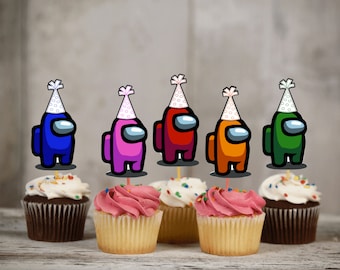 Among Us Cupcake Toppers 12 - Etsy