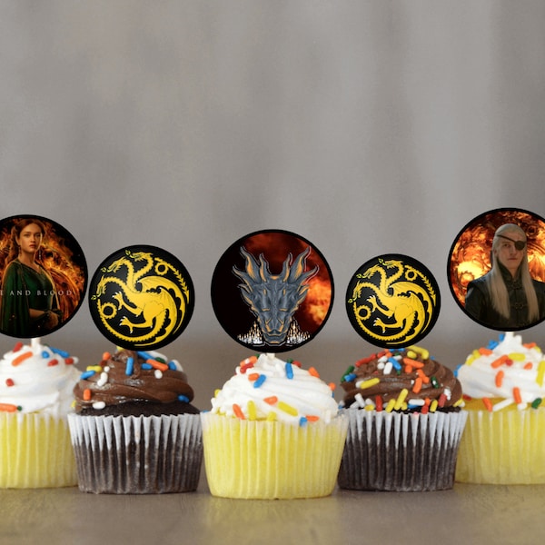 Dragon Cupcake Toppers | House of Dragon | Game of Thrones Birthday