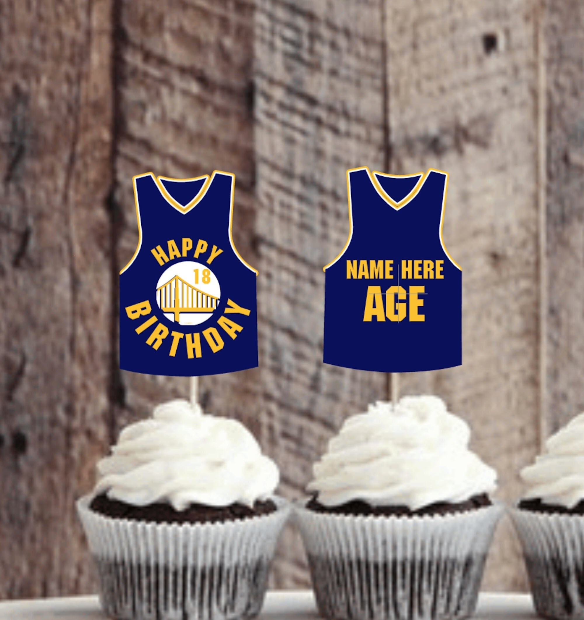 Golden State Warriors Basketball Cake Topper. Personalised Lolly