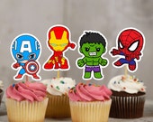 Avengers Cupcake Toppers | Marvel Birthday | Spiderman