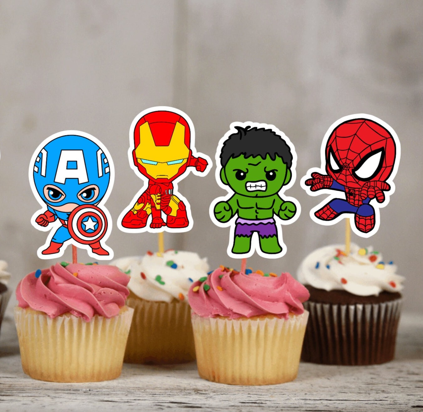 Miseria ruido Canberra Avengers Cupcake Toppers / Marvel Birthday / Spiderman / - Etsy México