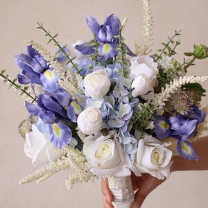 blue Wedding Bouquet Handmade Romantic bridal bouquet Flower Bridesmaid bouquets Bridal Botanic Wedding Rainforest fr047