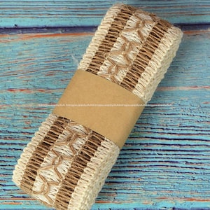 2 yard 15 inch lace Burlap Ribbon Jute Rustic Ribbon Country Wedding Burlap Wedding Burlap Rustic Wedding Craft supplies ki048-2