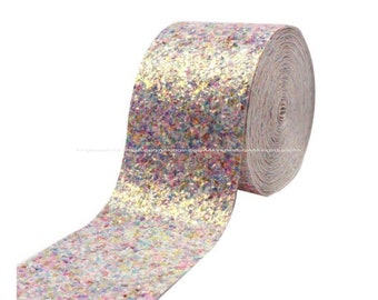 glitter 2 yard chunky Glitter 1.5 inch ribbon fabric gift package Diy hair bows earring making Sequin Ribbon textured crafts farbric ki038-1