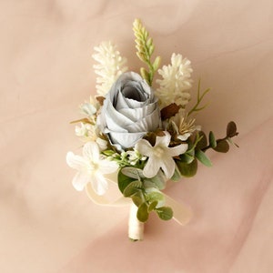 design blue white flower boutonniere Groom&#39;s boutonniere Corsage Summer wedding Buttonhole flowers corsage fr002-3r