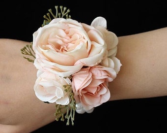 uniquie Design pink bracelet Bridesmaid Romantic wrist corsage Flower Wedding jewellery Prom corsage Wedding accessories fr004-3