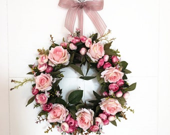 pink rose round Wreaths Wedding Arch Flowers Wedding Arch Decorations Hanging Flowers Wedding Door Wreaths Wreath Spring Wreath fr011-6