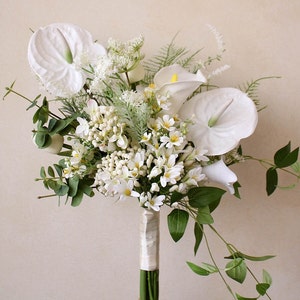 bridal bouquet white Flower Wedding Bouquet Romantic Bridesmaid bouquets Bridal Bridesmaid Bouquet Botanic Wedding Rainforest fr037