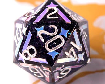 Space Cadet - Iridescent Galaxy - Handmade D20 - Slightly Flawed