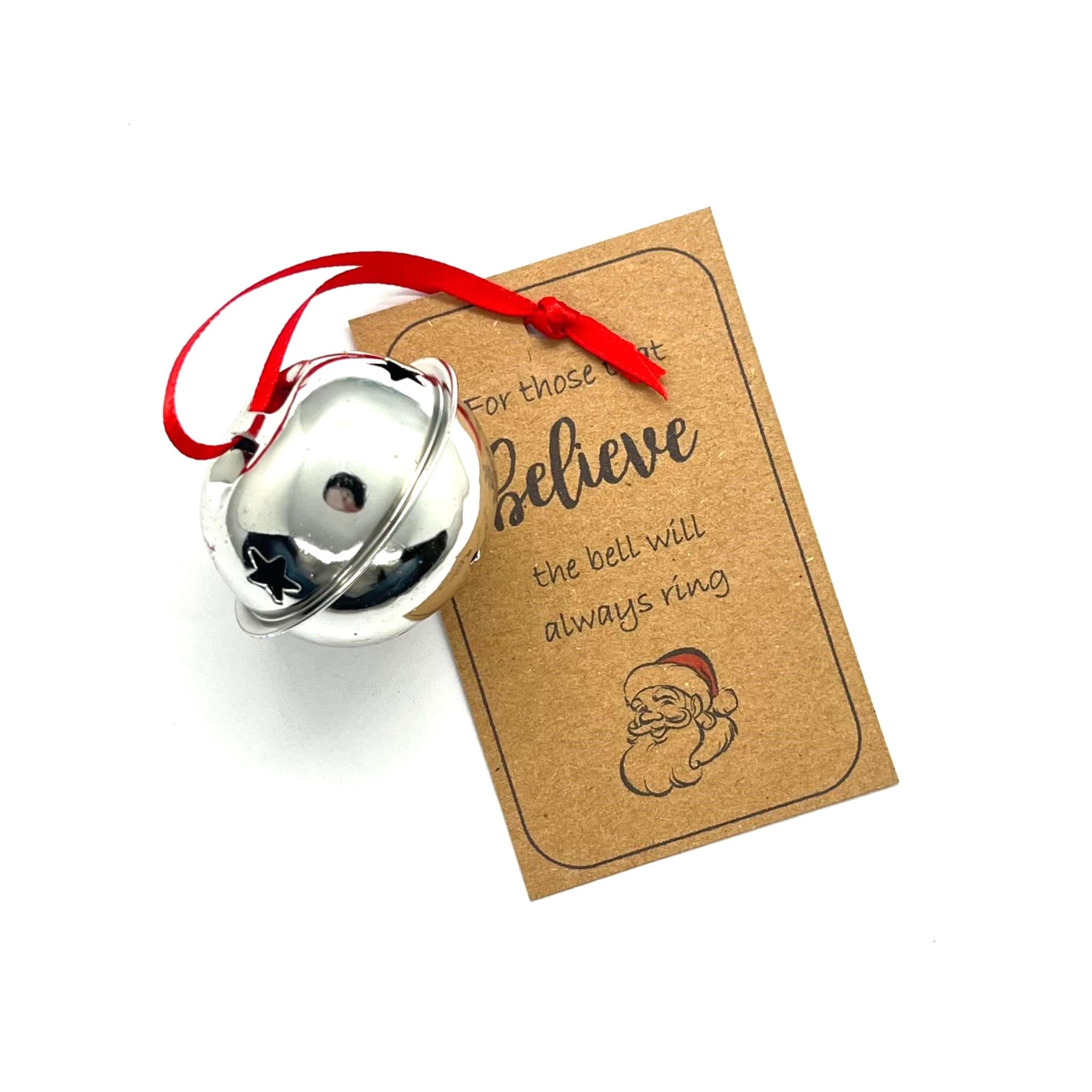 40mm Silver Santa Believe Jingle Bell Polar Express Metal