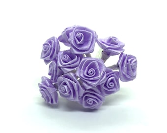 Lilac Ribbon Roses Embellishment Wedding Card Making