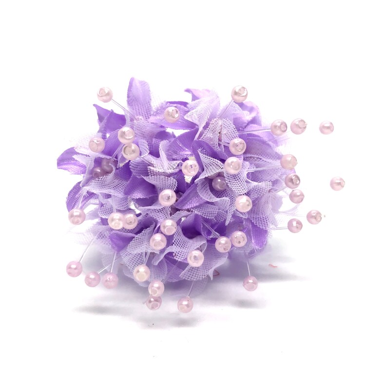 Lilac Pearl Beaded Sprig Baby's Breath Gypsophila Artificial Flower Embellishment Craft image 1