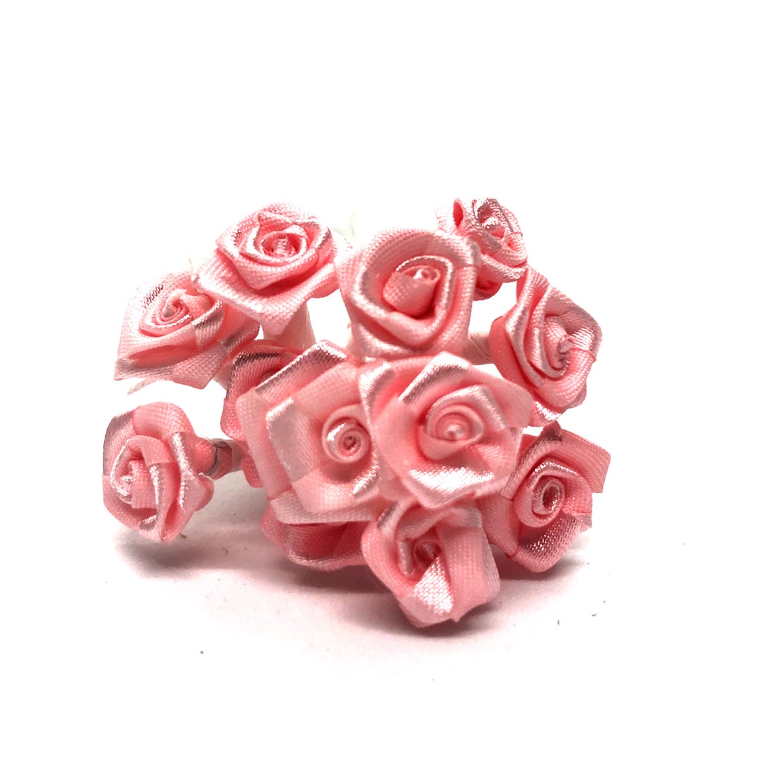 Pink Ribbon Roses Artificial Flower Embellishment Craft - Etsy