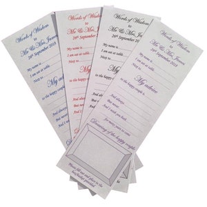 50 x Personalised Words of Wisdom Scrolls Guest Book Mini Favour Wedding Fun