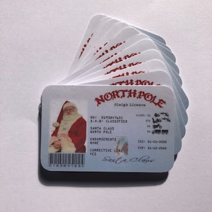 Santa's Sleigh rijbewijs kerstavond nieuwigheid cadeau aandenken Job Lot groothandel