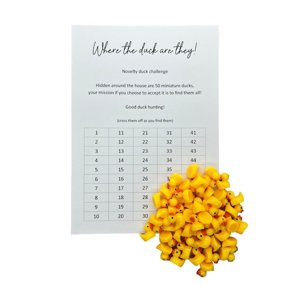 50 or 100 x Novelty Duck Game Fun Joke Stocking Filler Family Hide the ducks Scavenger Hunt Miniature