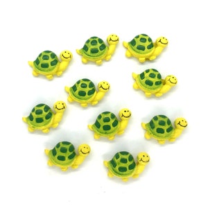 10 x mignon tortue tortue artisanat embellissements Flatbacks Scrapbooking Toppers