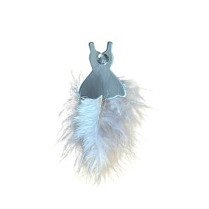 20 adornos de plumas para vestidos de novia plateados, adorno de tarjeta con gemas Eve