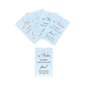 50 x Etiquetas personalizadas para recuerdos de boda Los votos son Don Divirtámonos un poco Gracias