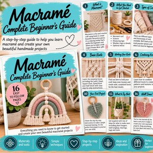 Learn Macramé Beginner Guide PDF | Macrame Knots for Beginners | Step by Step Macrame Tutorial | DIY Craft Guide | Digital Download