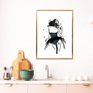 Lady Dress  Figure Fashion Beauty Wall Art Home Decor Print Picture A5 A4 A3 Gift