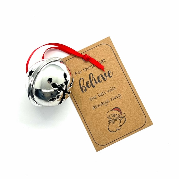 40mm Silver Santa Believe Jingle Bell Polar Express Metal