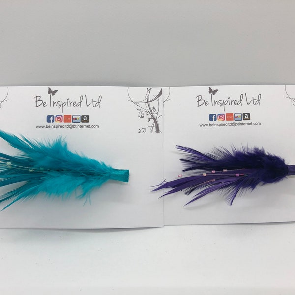 Clip On Feather Embellissements Turquoise Purple Hair Clip Craft Accessoire