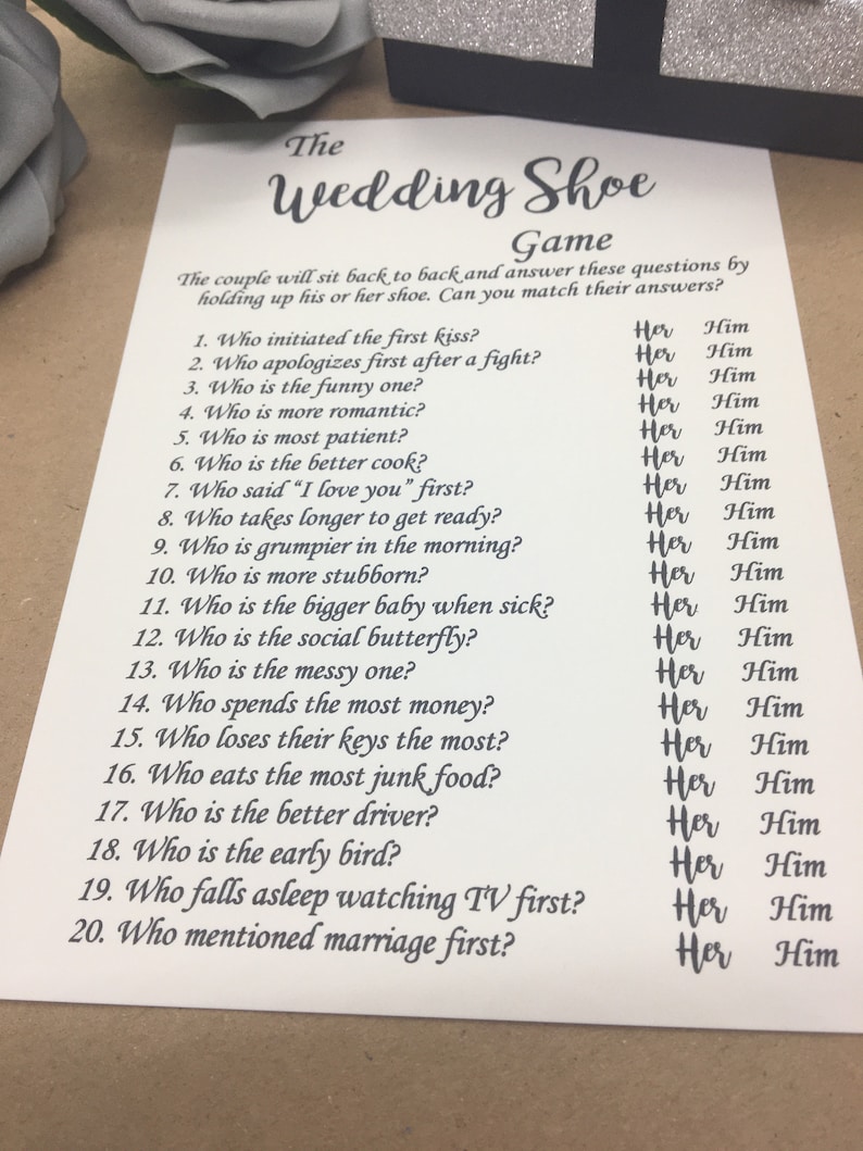 Schuhspiel Hochzeit Fragen Lustig