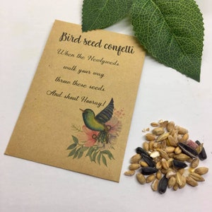 10 x Bird Seed Wedding Confetti Envelopes Eco Friendly Fun Alternative Favours