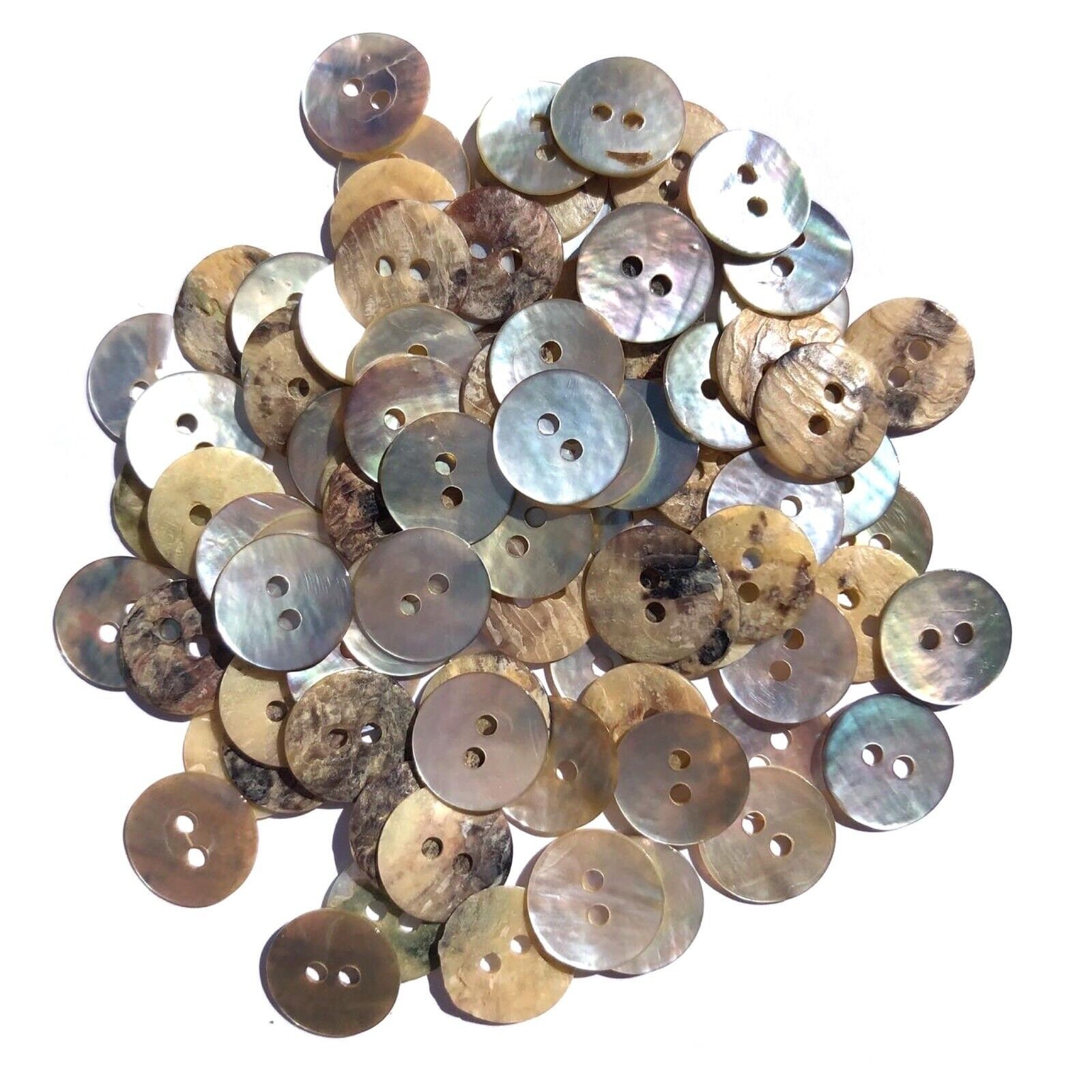 50 x shell Buttons 12mm Mother of Pearl Craft Sewing