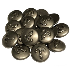25 x 27mm silver plastic anchor buttons craft sewing